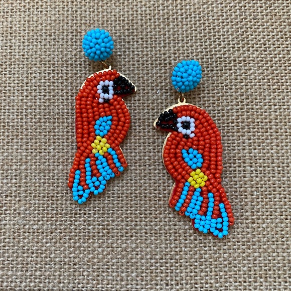 J. Crew Beaded Parrot Earrings - Picture 1 of 2